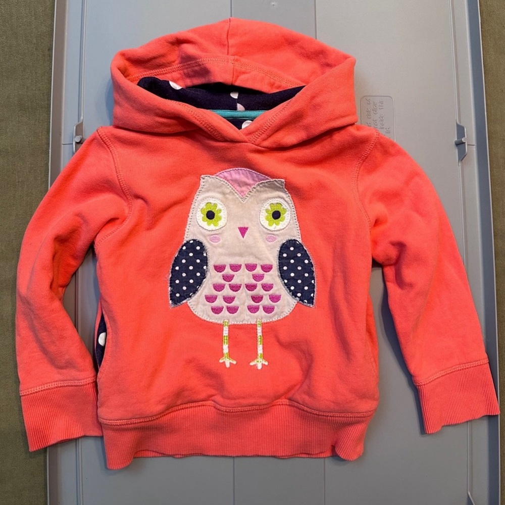 Mini Boden Owl Sweatshirt with hood